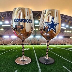 NFL Dallas Cowboys Wine Glasses - SET OF 2  (NEW)
